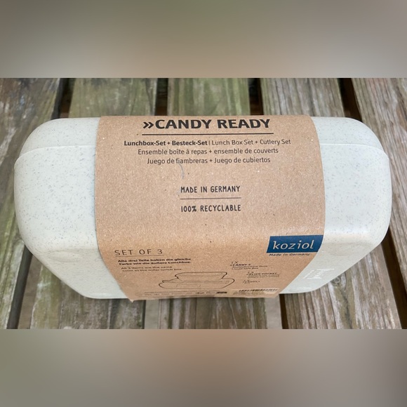 NEW- Koziol Box, Lunch to go, Cutlery Set of Three, Nature Desert Sand color - Picture 5 of 9